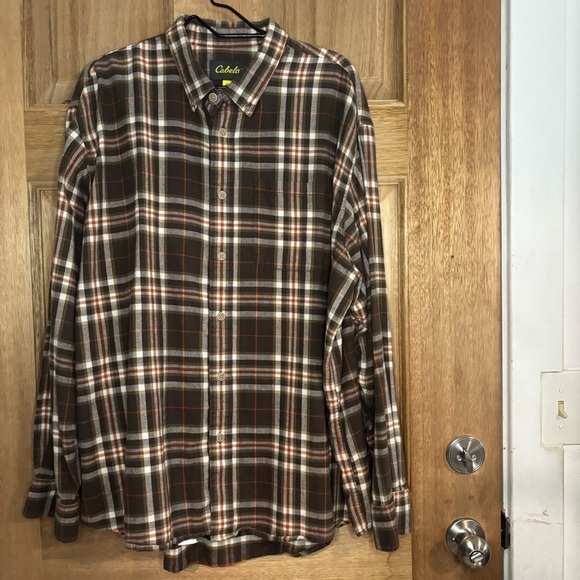 Cabela's Men's Dark Brown button down Shirt size 2XL - Picture 1 of 7